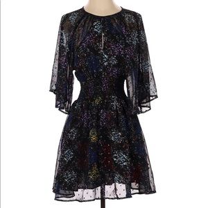 Free People Ana XS Smocked Waist Chiffon Mini Dress